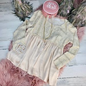 Potter's Pot shiny gold cream top size L